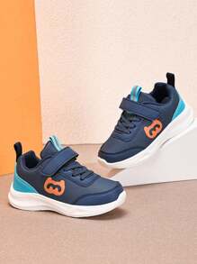 New Boys' Casual Lightweight Breathable Mesh Sneakers, Anti-Slip Shock Absorbing Running Shoes, Suitable For Outdoor Activities For Kids - Blue - View 2