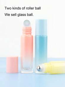 2pcs/4pcs 5ml/10ml Deep Pink Glass Roller Bottles, Transparent Pink Glass Perfume/Essential Oil Refillable Bottles, Portable Cosmetic Tools - Multicolor - View 6