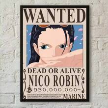 ONE PIECE 1/2/3/6件套复活节流行卡通海报印刷帆布墙画，适用于卧室、客厅、酒吧、咖啡厅、入口处，无框墙面装饰