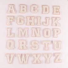 26 PEÇAS Remendos de Letras Adesivas Termofusíveis A-Z, Usados para DIY em Roupas, Tecidos, Sapatos, Bolsas, Acessórios de Vestuário com Letras (Rosa)