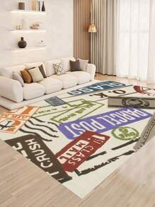 Modern Abstract Indoor Decorative Carpet, New Short Plush Pearlon Fabric Indoor Carpet, Living Room Carpet, Sofa Carpet, Bedroom Carpet, Non-Slip Bedside Rug, Dining Room Kitchen Carpet, Office Chair Cushion, Entryway Doormat, Outdoor Picnic Mat, Baby Crawling Soft Rug, Outdoor Camping Mat