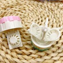 1 pieza Limpiador manual invisible para lentes de contacto, máquina de limpieza de lentes de maquillaje semiautomática, rotación portátil de eliminación de proteínas - Polvo manual - Ver 5