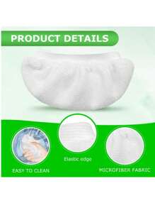 1pc/3pcs/5pcs/10pcs Universal Steam Mop Pads, Reusable Washable Microfiber Cloths For Steam Cleaner Mops - White - View 8