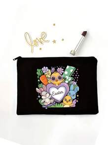 1/2 Pieces Easter Bunny Canvas Custom Tote Bag Cartoon Bunny Beauty Bag - , Large Capacity, Fashionable And Simple Style, Suitable For Easter Celebrations, Daily Commuting, Outdoor Picnics, Parties, Travel And Shopping Tote Bags Cosmetics Storage Bags, Toiletry Bags, Cosmetic Bags Shoulder Bags Suitable For Easter Holiday Bags Combination Shoulder Bag Plus Beauty Bag Business Travel Essential - Multicolor - View 12