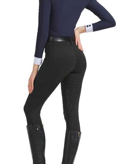 Summer Thin Fitted High Stretch Horse Riding Pants For Women, Abrasion Resistant Anti-Slip Skinny Equestrian Sports Apparel (Excluding Belt)