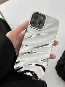 Wave Ripples Simple 3D Wavy Pattern Phone Case Compatible With IPhone 16 Pro Max / 16 / 16 Pro / 16 Plus / 15 / 15 Pro Max / 15 Pro / 11 / 12 / 13 / 14 Pro Max / 11 Pro / 11 Pro Max / 12 Pro / 12 Pro Max / 13 Pro / 13 Pro Max / 14 Pro / 14 Pro Max, Elegant Creative Soft Phone Cover