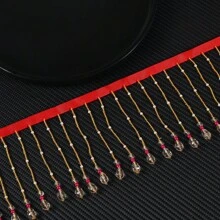 1 码流苏工艺品蕾丝流苏串珠流苏用于缝纫用品 10.5 厘米宽拉丁舞表演服装 DIY 缝纫配件流苏饰边流苏缝纫 - 多色 - 查看 3