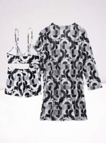 3Pcs/Set Sexy Printed Women's Bikini Swimwear Summer Hot Selling Swimsuits