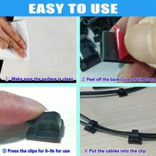 20/50/100pcs Self-Adhesive Cable Clips: The Ultimate Cable Management Solution For Home & Office - Self-adhesive Cable Clips - View 8