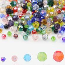 60/90/150/300/600 pièces Perles rondes en cristal de verre mixte AB pour la création de bijoux, l'artisanat manuel, la conception de bracelets, de colliers, fournitures d'artisanat