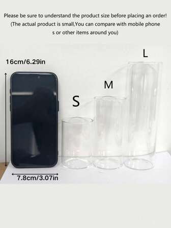 1/6/10/16个装透明圆柱形玻璃烛台，纤细柱状高硼硅玻璃烛台，耐热玻璃花瓶，适用于婚礼、节日派对、桌面装饰烛台展示、节日晚宴背景装饰烛杯、蜡烛