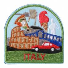 1 paquete de parches bordados de monumentos culturales mundiales, se pueden planchar o coser, adecuado para accesorios de moda DIY para ropa, mochilas, sombreros, con opciones de Alemania, Italia, España, México, Japón, Grecia, colección de insignias de viaje - Multicolor - Ver 18