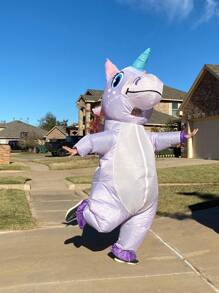 Bunter aufblasbarer Einhorn Kostüm für Erwachsene, Halloween Party Outfit