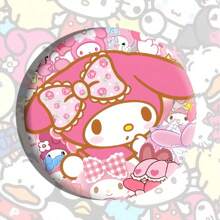 Sanrio 1 pièce Insigne à bulles des personnages Sanrio, broche dessin animé en alliage d'étain de 5,8 cm, accessoire