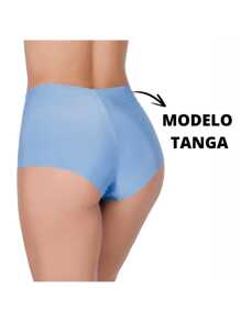 Kit 5 Laser Cut Panties Thong Box Comfort Basic Feminine High Waist Polyamide Lingerie No Brand - 彩色 - 查看 2