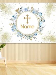 1pc Customizable Baptism Flower Wreath With Greenery, New Design Photo Studio Photography Backdrop Material Mother's Day Graduation,Multi-Functional,Adjustable, Ornamental,Reusable,Exquisite,Adorable,High-Quality,Modern,Colorful,Cute,Comfortable,Stylish,Custom,Personalized,Unique,Ideal Gifts For Him,Ideal Gifts For Her,Home Refresh,Customized Banners & Pennants