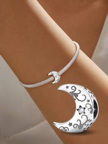 1pc Fashionable 925 Sterling Silver Cubic Zirconia Vine Moon Charm Bead For Women Fit Bracelets Bangles DIY Jewelry Making Party Gift Fine Ladies Jewellery