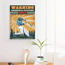 Framed Vintage Baseball Signs-Warning Baseball Players Only Sign