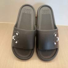 Dép EVA, Dép đi trong nhà mùa hè thoải mái cho phụ nữ và các cặp đôi, Dép nhựa đế dày dùng trong nhà tắm/phòng tắm - SS6622-Đen - Xem 3