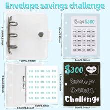 1pc 150/300/500/1000 Savings Challenge Binder - Mini Budget Binder With Cash Envelopes And Inserts, Convenient For Saving Money,Boho Vibes