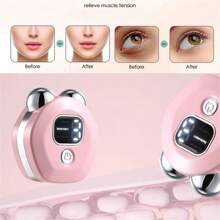 Electric Face Massager Lift Roller Microcurrent Thermal Compression Pulse V Face Lifting Firming Tendering Skin Beauty Devices 300mAh - Pink - View 3