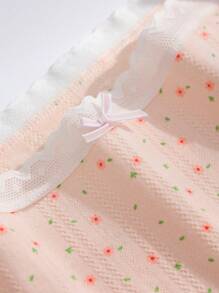 5件女士纯棉内裤蕾丝带花朵清新甜美蝴蝶结可爱甜美度假少女内裤白色内裤粉色内裤女士内衣 - 彩色 - 查看 4