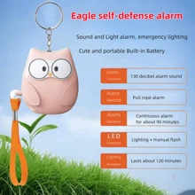 Mini alarme personnelle aigle, alarme sonore et lumineuse avec éclairage d'urgence, design compact et mignon, alarme haute puissance de 130 dB, convient pour les femmes seules, les personnes âgées vivant seules, le jogging, la randonnée