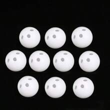 10pcs Plastic Bell Round Hollow Double Layer Pet Ball Hamster Cat Dog Toys Rattle Pet Bells - White - View 7