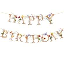 1 套，花蝴蝶生日快乐横幅，波西米亚风时尚花卉和蝴蝶生日字母，野花蝴蝶花园派对装饰品，适合 1 岁、21 岁、30 岁、40 岁、50 岁、60 岁、70 岁生日派对 - 彩色 - 查看 6