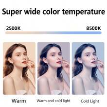 Luce ad anello LED portatile per smartphone - Luce circolare portatile di riempimento con morsetto regolabile, regolazione della temperatura di colore fino a 8500 K, espansione multiinterfaccia, ideale per selfie, live streaming e registrazione video, Luce ad anello per telefono adatta per selfie e live streaming, Luce portatile per selfie