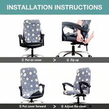 Melaluxe - Funda universal para silla de oficina, funda elástica para silla de computadora, fundas para silla de computadora (talla L), color negro