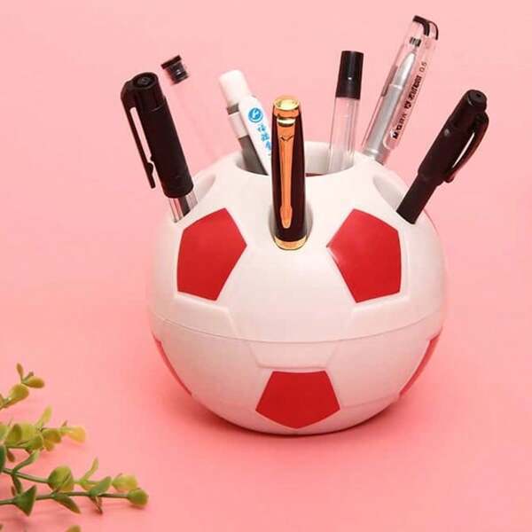 1 pieza Soporte multiusos para bolígrafos, soporte de bolígrafo de fútbol, soporte de bolígrafo para estudiantes, soporte de almacenamiento de bolígrafos, almacenamiento de pasta de dientes y cepillo de dientes, adecuado para útiles de oficina, regalos navideños