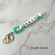 1pc Silicone Bead Keychain, Personalized Beaded Keychain/Bag Accessories, Handmade Doll Bear Key Accessories