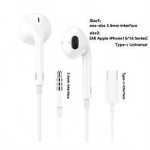 Cuffie cablate compatibili con iPhone, auricolari con spina da 3,5 mm o USB Type-C, cuffie con microfono integrato e controllo volume, compatibili con iPhone/iPad/Android/computer portatile/PC/computer e altri dispositivi con jack da 3,5 mm o USB Type-C