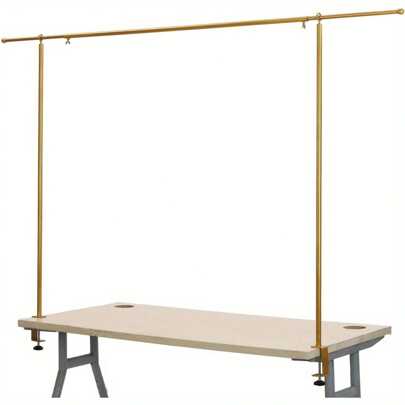 Trintion Adjustable Tall Over Table Rod Stand With Clamps – 135-250cm Metal Table Arch & Clamp Stand With Hanging Rail For Party Decorations, Weddings, And Anniversaries – Gold Finish