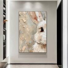 1pc Vintage White Rabbit Painting Canvas Print - Impressionistic Style, Unframed Wall Art For Spring & Easter Decor, Ideal For Living Room, Bedroom, Home Office - Chic Holiday Gift, Bedroom Wall Art, No Frame Gifts Birthday Graduation