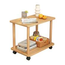 Beistelltisch,Couchtisch, Nachttisch, Industrie-Stil,360-Grad-Drehung, Stabil und Einfache Montag Sofatisch für Schlafzimmer, Wohnzimmer,Büro - Braun - Übersicht 5