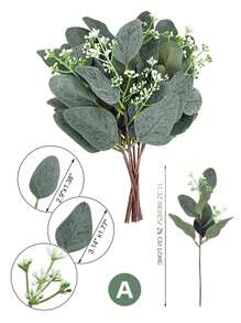 10/20 Piezas Ramitas de hojas de eucalipto a granel con tacto natural, ramas artificiales de hojas de eucalipto de dólar plateado. Ramos secos de eucalipto falso para hacer tus propios ramos, centros de mesa, decoración del hogar y arreglos florales para boda