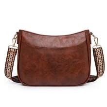 Women Crossbody Bags, Vegan Leather Shoulder Bag For Travel, PU Handbag, Purse - 棕色 - 查看 2