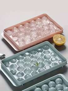 1/2/4pcs 33-Cavity Ice Cube Tray, Round Diamond Shaped Mold, Plastic Refrigerator Storage Box, Kitchen Tool Accessory Mold