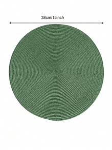 1 pièce Natte de table ronde tressée de 15 pouces en PP, lavable, antidérapante et résistante à la chaleur, convient pour la maison, l'extérieur, les fêtes, les cadeaux