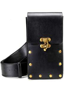 2 Pieces Set Steampunk Medieval Pouch Bag Viking Belt Leather Phone Wallet Steampunk Pirate Costume Travel Waist Fanny Packs Purse For Adult - A - View 4