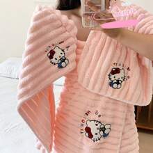 Sanrio Hello Kitty Cute Pink Coral Fleece Adult & Children Quick-Dry Towel, Soft Texture, Highly Absorbent, No Shedding Back To School For Beauty Salon Home Bathroom
