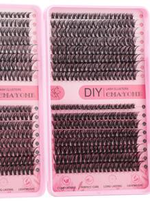 640/160PCS D Curl 8/10/12/14/16/18mm High Capacity False Lashes Book For Beginner, 30D 40D 50D 60D Mixed Style DIY At Home Lightweight And Soft Natural Look Reusable Wispy Lashes Extensions Suitable For Starter, Daily Wear, Party, Music Festival, Cosplay Eye Makeup Beauty