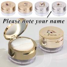 Personalizowane etui na puszek do makijażu z wbudowanym lusterkiem i puszkiem kosmetycznym, przenośne cylindryczne etui na puszek do pudru, przyjazne w podróży, kompaktowe organizery do codziennego makijażu, wodoodporna konstrukcja, idealny prezent dla osób w każdym wieku, na plażę, do kolekcji łazienkowej, do kolekcji sypialnianej, duża pojemność - Wielokolorowe - Zobacz 2