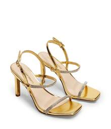 Women's Slingback Heels High Stilettos Open Square Toe Ankle Strap Pumps Sexy Comfort Strappy Dress Shoes Wedding Bridal Heeled Sandals - 金色 - 查看 3