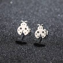 1 par de pendientes con diseño de animales e insectos de acero inoxidable, diseño simple y lindo, adecuado para uso casual, joyería unisex punk