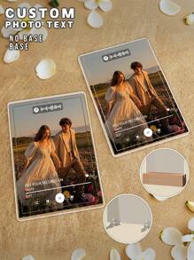 1个定制音乐照片亚克力双面背光夜灯，个性化礼物，送给家人/朋友/女朋友/男朋友/妈妈/爸爸，家居装饰，周年纪念，多功能，装饰性强，可重复使用，优雅，可爱，高品质，现代定制，个性化，独特，理想礼物，情人节，情人节装饰，送给家人 - 款式1 - 查看 3