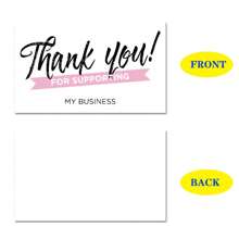 30pcs/Package White Simple Thank You Card Copperplate Paper Card Gift Packaging Decorative Card English Thank You - Multicolor - View 2