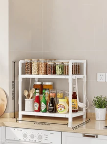 1pc 1-5 Tier Kitchen Storage Rack Freestanding Multi-Layer Organizer Shelf, Home Use Microwave Oven Pot Holder Rack, Balcony Kitchen Items Kitchen Accessories Kitchen Tools - Multicolor - View 21